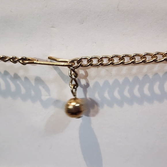 Vintage Pink Purple Thermoset Necklace Gold Tone Necklace Floral Choker 15" - Picture 7 of 7